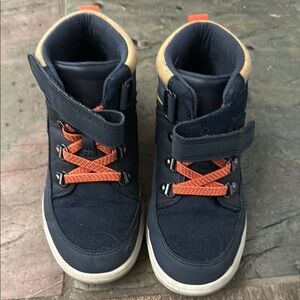 Kids Navy Blue High-Top Sneakers